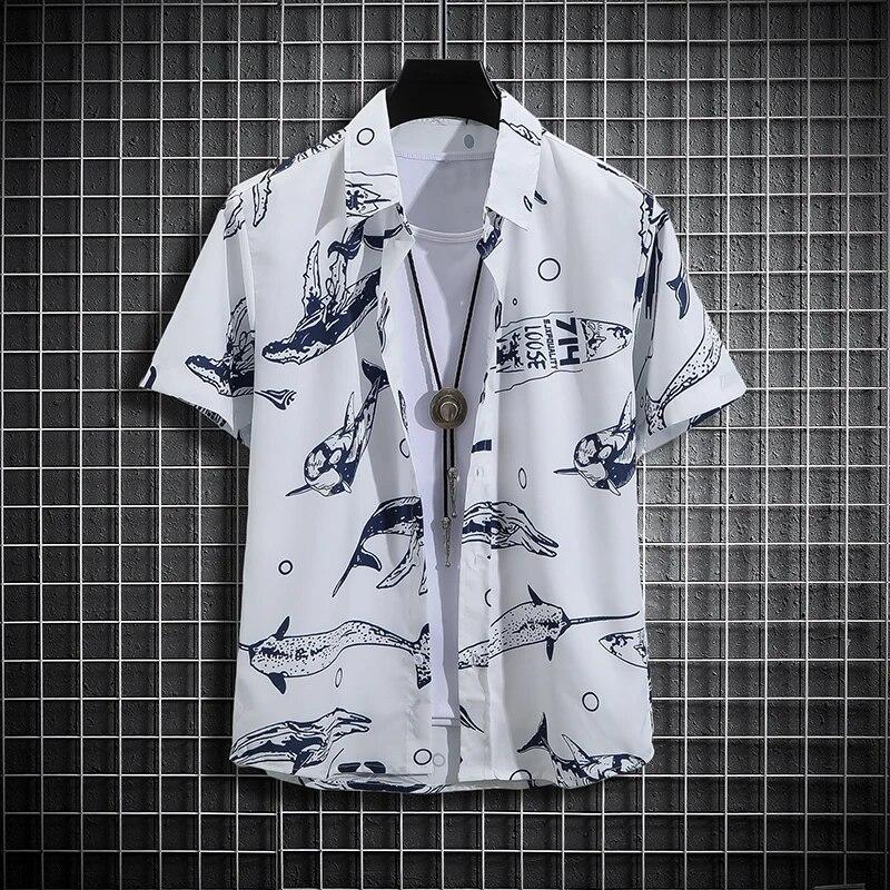 Men's Tropical Short Sleeve Fashion Printed Shirt  Unisex  Casual Tops