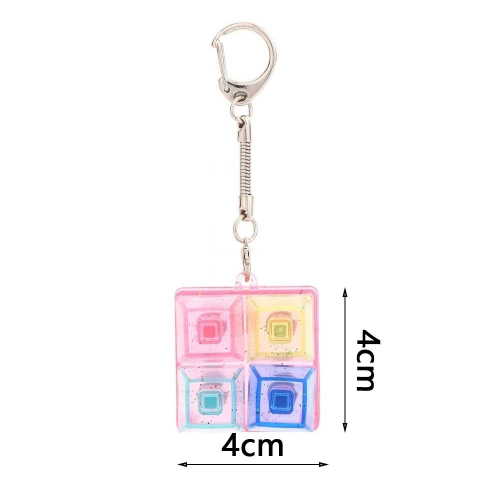 Creatve 4 Keys Fidget Keychain Keycap Stress Relief Clicker Toy Pendant Pass The Time Key Button Finger Keyboard Cap for Adult