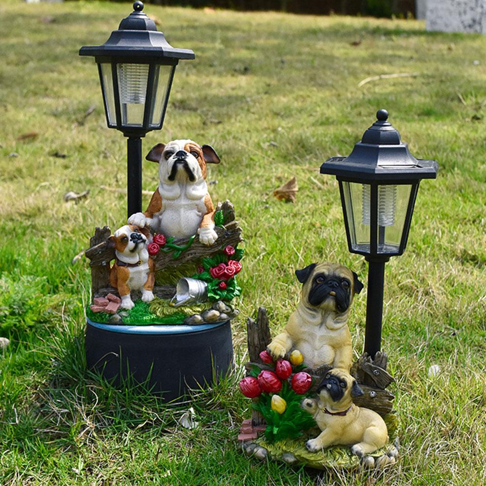 Solar Powered Cute Figurine Light Resin Hexagonal Decorative Lamp Animal/Child/Gnome Hexagonal Night Light for Garden Yard Decor