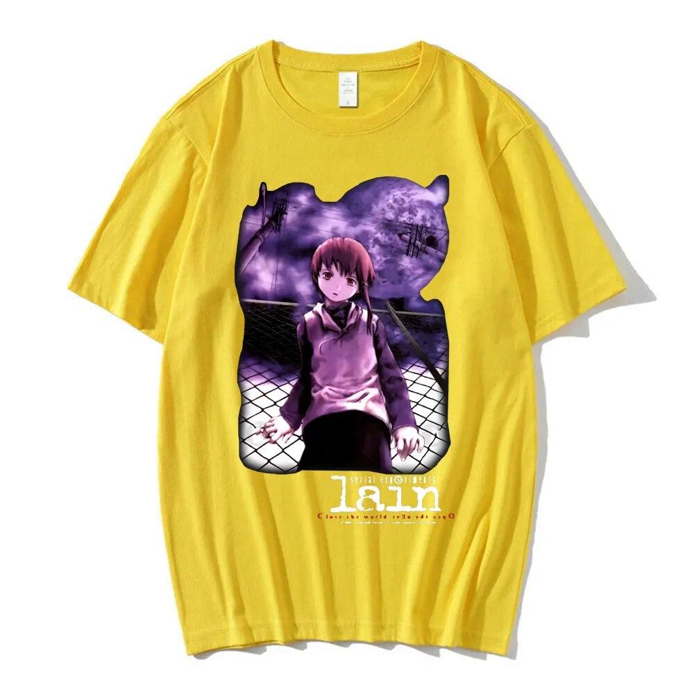 

Серийные эксперименты Lain футболка оверсайз хлопковая футболка унисекс Glitch Iwakura Unisexga Weeb Girl Sci Fi аниме футболка с короткими рукавами 3XL
