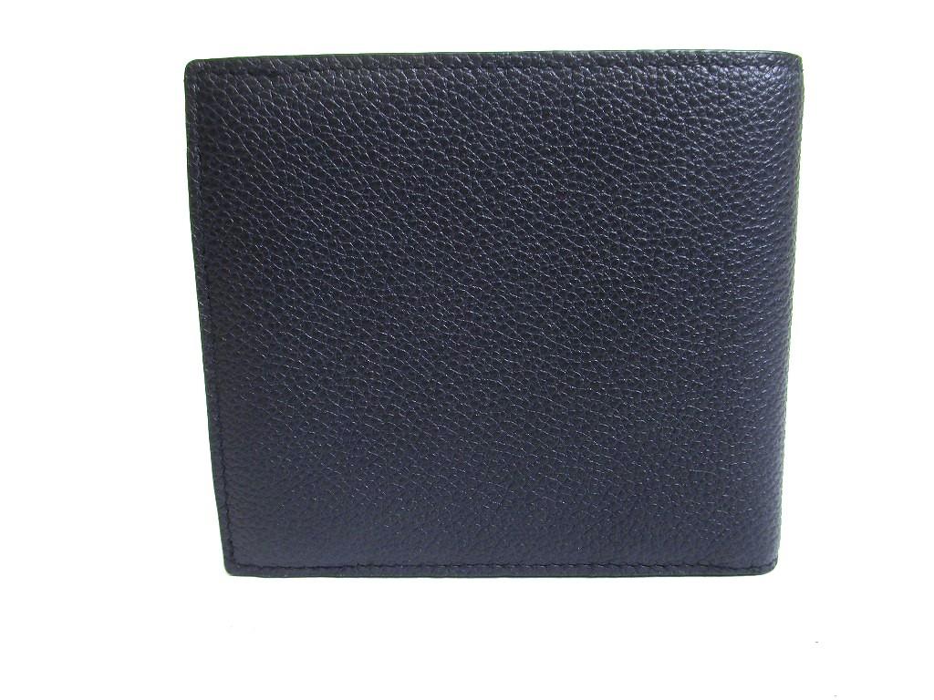 Authentic PRADA Navy blue Leather Bifold Wallet Compact Wallet #a691  Refurbished