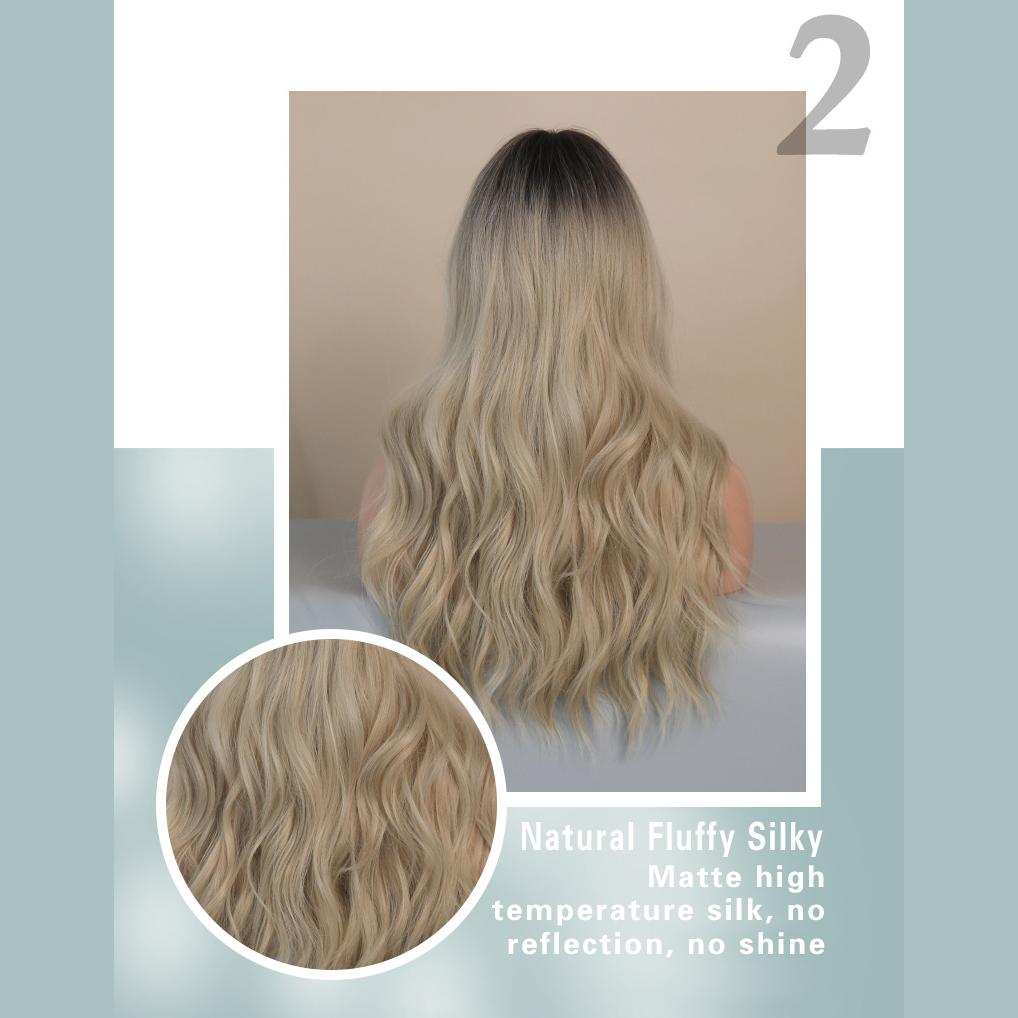 Dámská simulační paruka 63 cm zlatá paruka Plná pokrývka hlavy Růžová síťka na vlasy Pokrývka hlavy Krása Dekorace Paruka