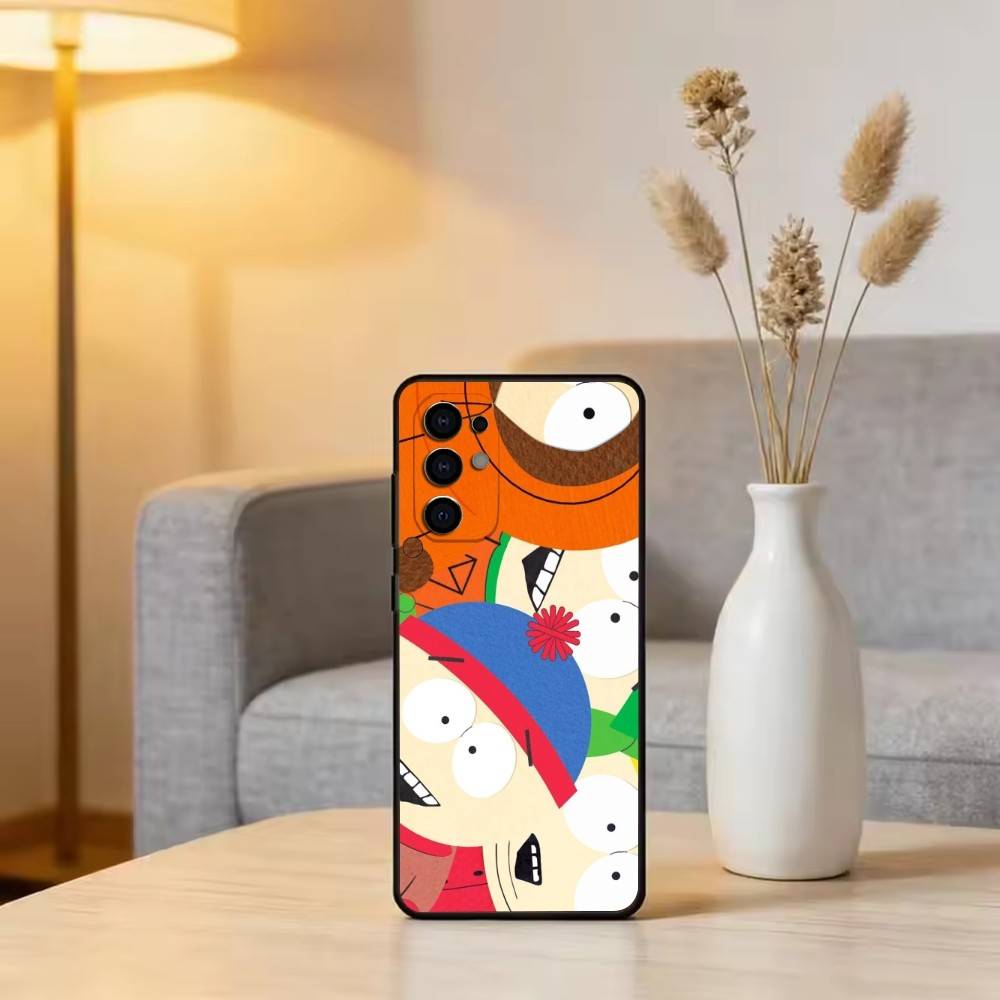 Animated Humor S-South Park Phone Case Black Silicone Soft For Samsung S25,S24,S21,S22,S23,S30,Ultra,S20,Plus,Fe,Lite