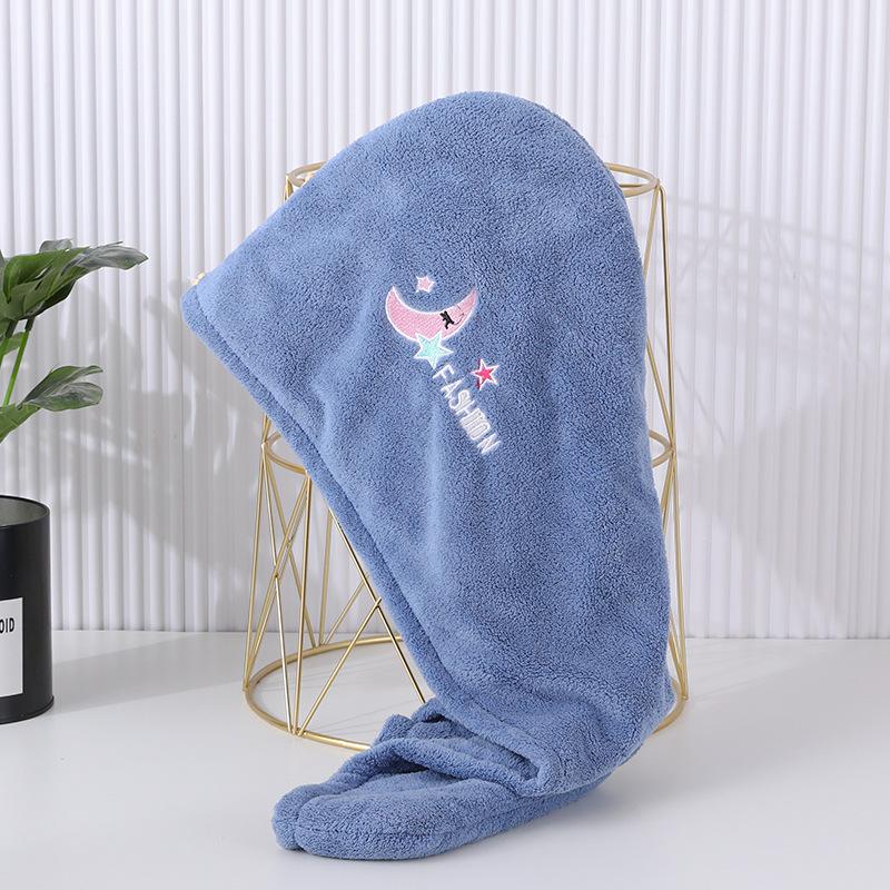 Knit Hair Towel - Absorbent Quick-Dry Wrap, Soft & Stylish with Secure Button, Contemporary Cartoon Design for Women