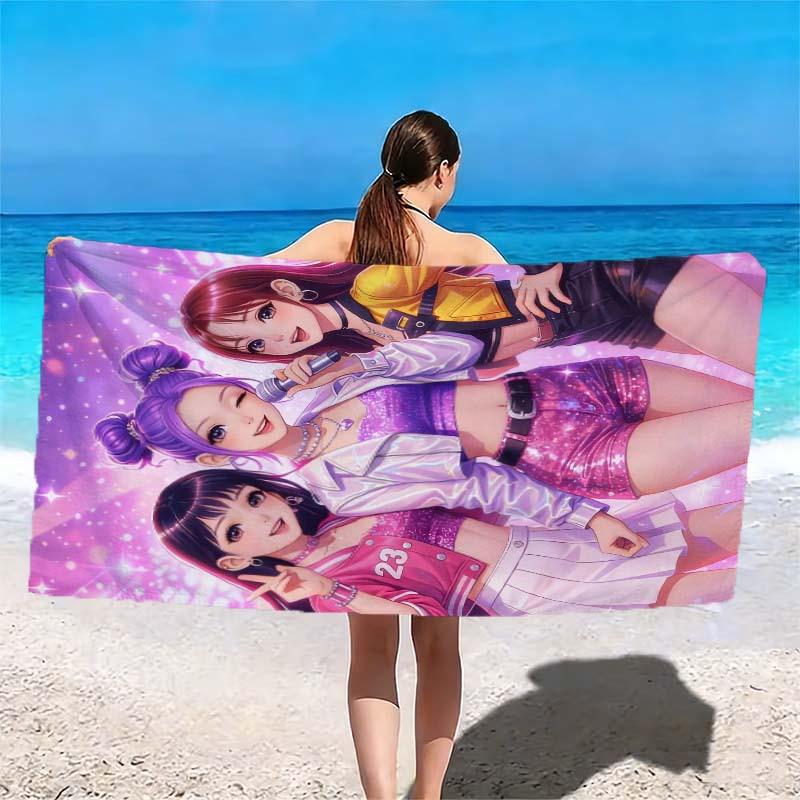 1pc K-pop Anime Idol Girl Group Beach Towel Microfiber Soft Quick Dry Gym Sports Towel Bath Towel for Bathroom Swimming Outdoor