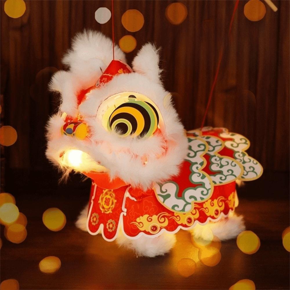 Balíček materiálu pro kutily Novoroční lucerna Lví tanec s třásní Vodotěsná Stará novoroční lucerna Závěsná ozdoba