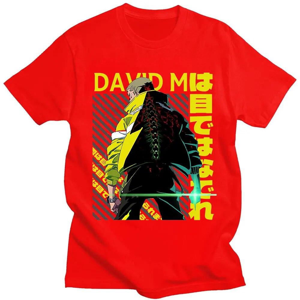 

Футболки с японским аниме «Дэвид Киберпанк Edgerunners», Harajuku, футболки с рисунком Kawaii, женские футболки унисекс с короткими рукавами S