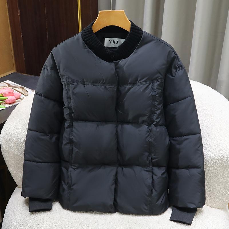 Fake Two-piece Knitted Splicing Down Cotton-padded Jacket for Women's 2025 Autumn and Winter New Women's Clothing Thickened Warm Cotton-padded Jacket