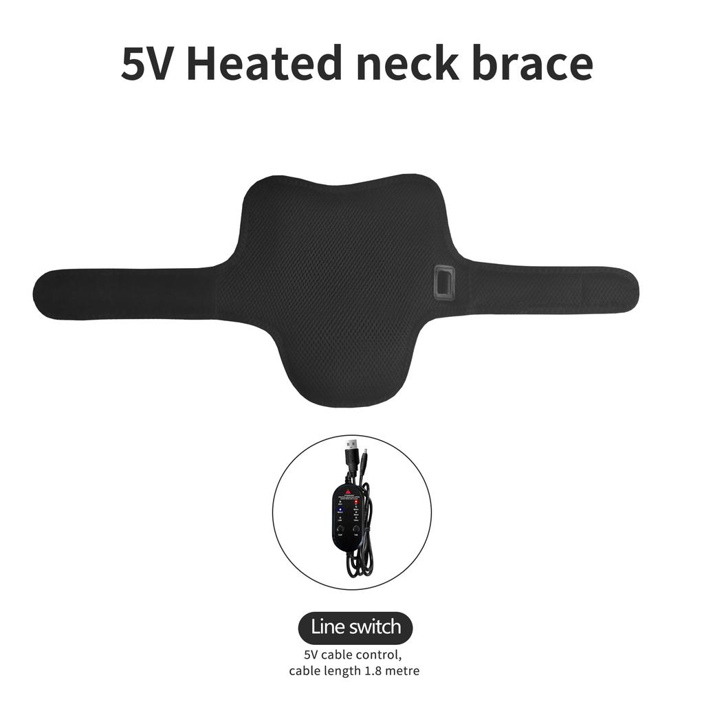 USB Heated Neck Support Portable Cervical Pain Relief Stable Pressure Relief for Home Office Driving