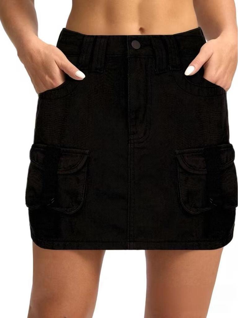 European & American Style Low-Waist Slim Hip Skirt - Autumn Solid Color