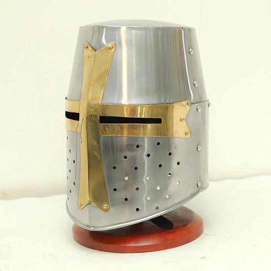 Medieval Crusader Knight Helmet Wearable Armor Helmet Gothic Knight Historical Replica medieval arsenal LARP Reenactment