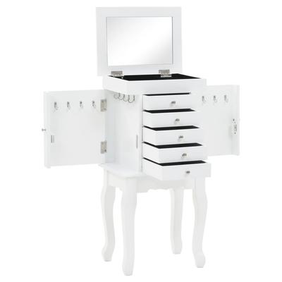 Vidaxl Freestanding Jewelry Cabinet, White