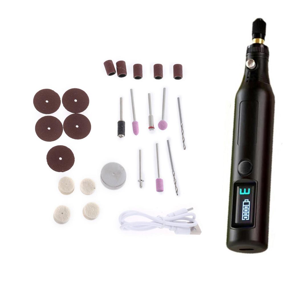 25Pieces Miniature Handheld Digital Display Grinder Set for Craftsmen Hobbyists Precisions Crafting Jewelry Model Making