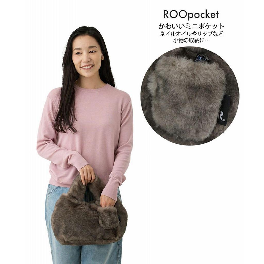 Rootote 1325 Fluffy Eco-Fur Faux Fur Small Horizontal Tote Bag SN DELI FUR-blanket-A (02 Gray)