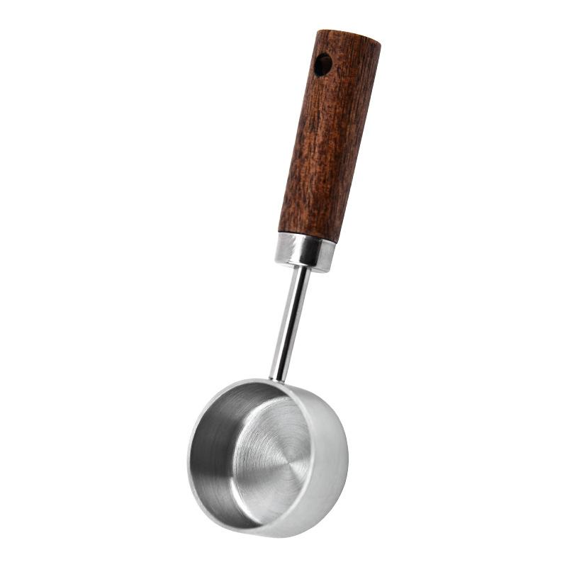 Wooden Handle Stainless Steel Measuring Spoon 10ml Tool Household Coffee Powder Milk Powder Measuring Spoon