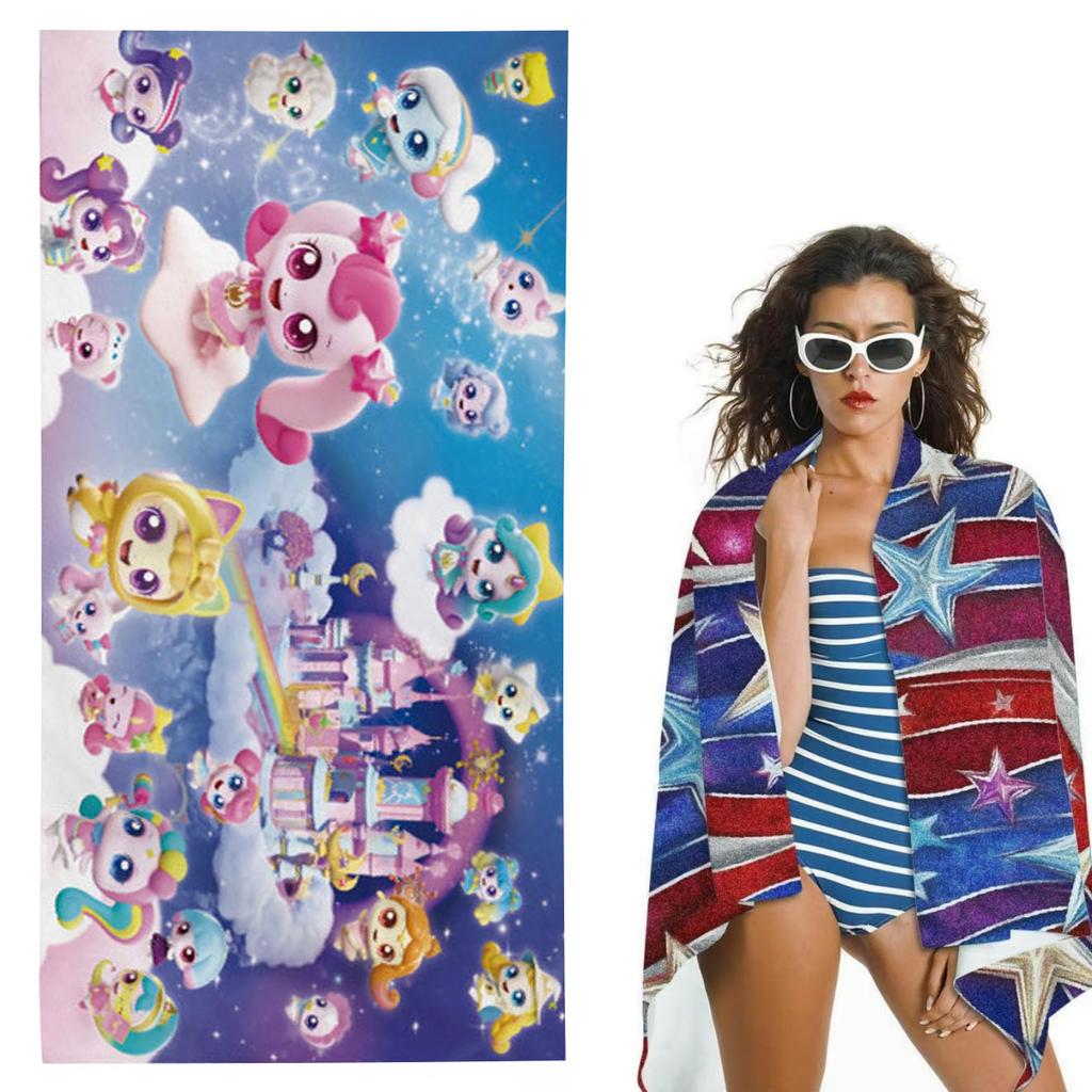Dreamy Cute Castle Kids Bath Towel Quick Dry Soft Skin Friendly Sports Absorbent Towel Universal Accessories For Swimming Pool