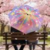 Rainbow Fireworks Happy Face Umbrella: Automatic Opening & Closing, Outdoor Protection, Lightweight Travel Accessory, Durable Gift for Any Occasion