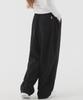 PIANER Pleated Deep Wide Sweatpants (Black)
