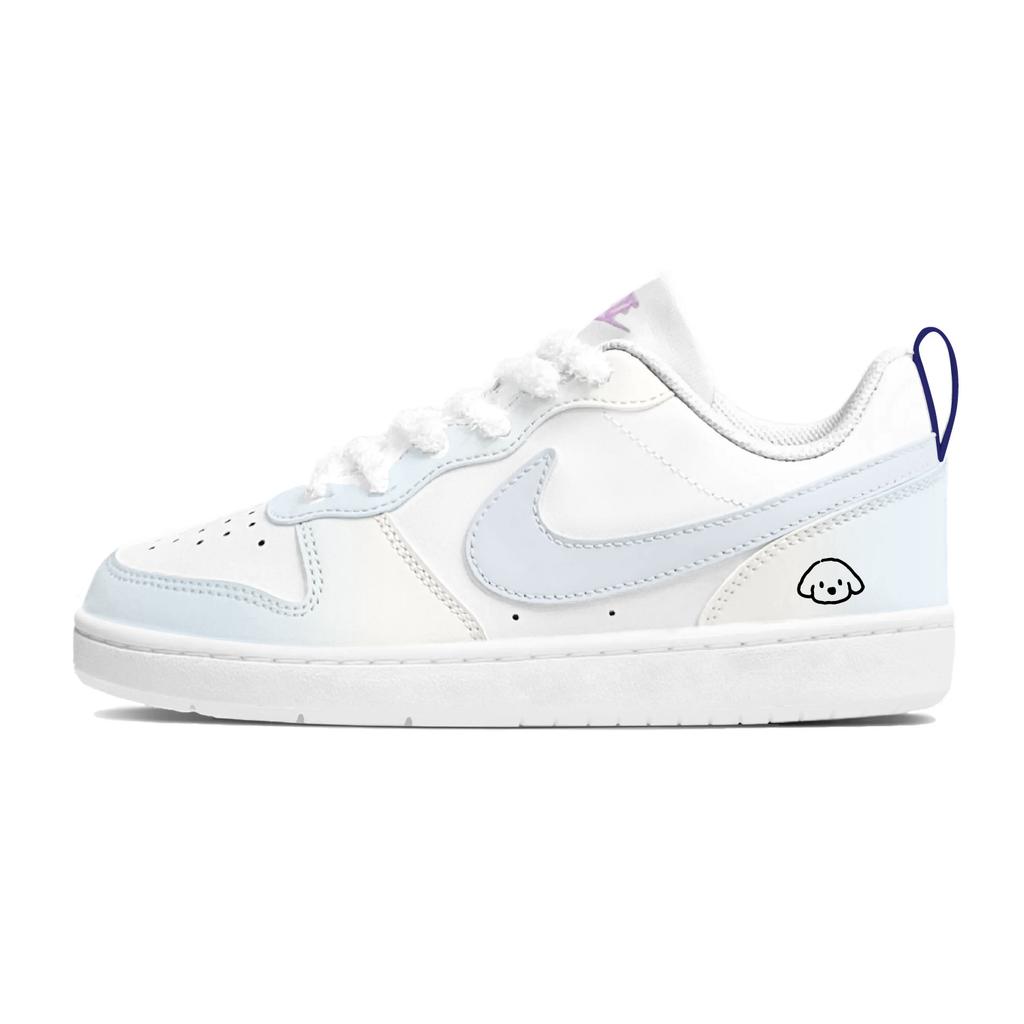 Nike Court Borough Ice Blue Coconut Low top Skateboard Shoes Women's Blue White FV8120-141(Team1121-)
