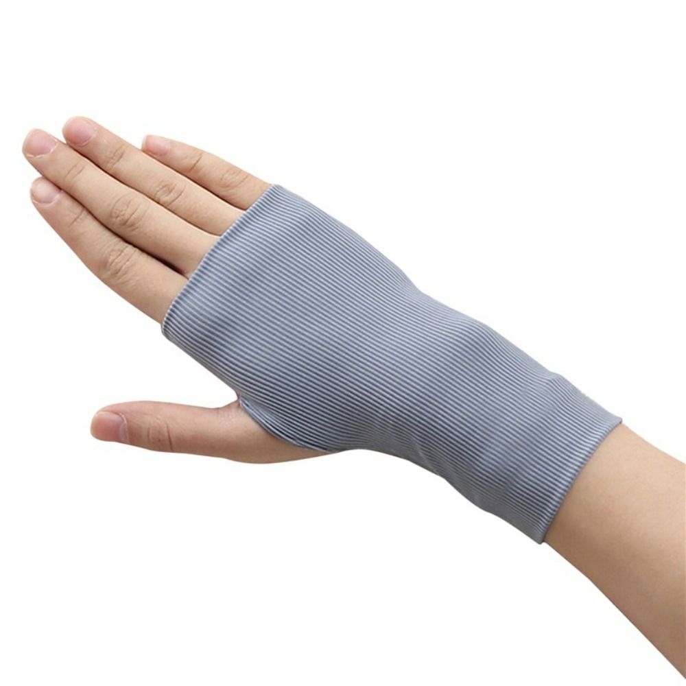 1 Pereche Mănuși Elastice Anti-UV Mătase de Gheață Fără Degete Mănuși Protecție Solară cu Jumătate de Deget Vară Exterior