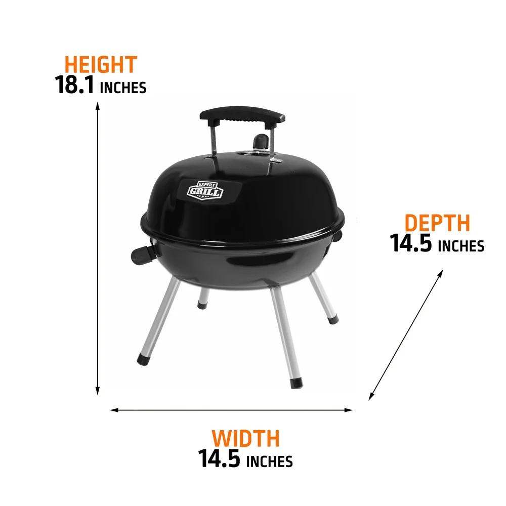 Tragbarer Holzkohlegrill 14,5 Zoll Tischgrill Kuppeldesign Verstellbare Luftschlitze Ideal Camping Tailgating Picknicks Einfache Reinigung