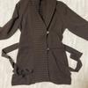 Used New, unused, dark brown, long knit cardigan, L size (Wool/Cashmere)