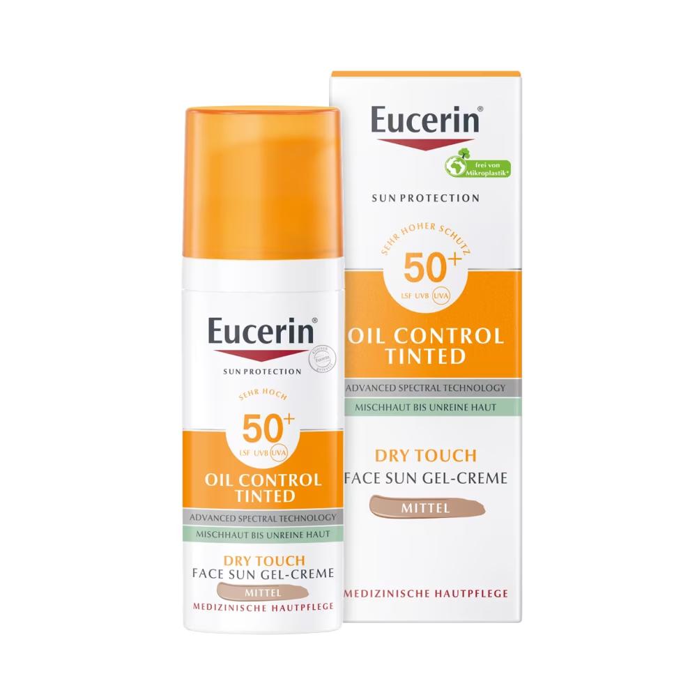 Eucerin Oil Control Tinted Face Sun Gel-Cream Medium Lsf50+ 50Ml