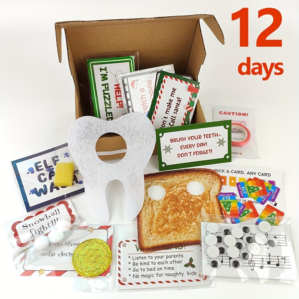 24-Day Elf Kit with 24 Elf Props&12 Elf Activities-Christmas Elf Countdown Calendar with Elf House,Elf Food,Elf Crafts and Games M