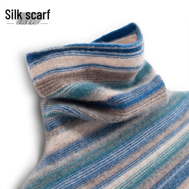 

Women s Color Block Stripe Turtleneck Sweater S