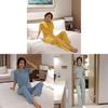 Ice Silk Ladies Sleepwear Set With Breathable Comfort For Home Use
