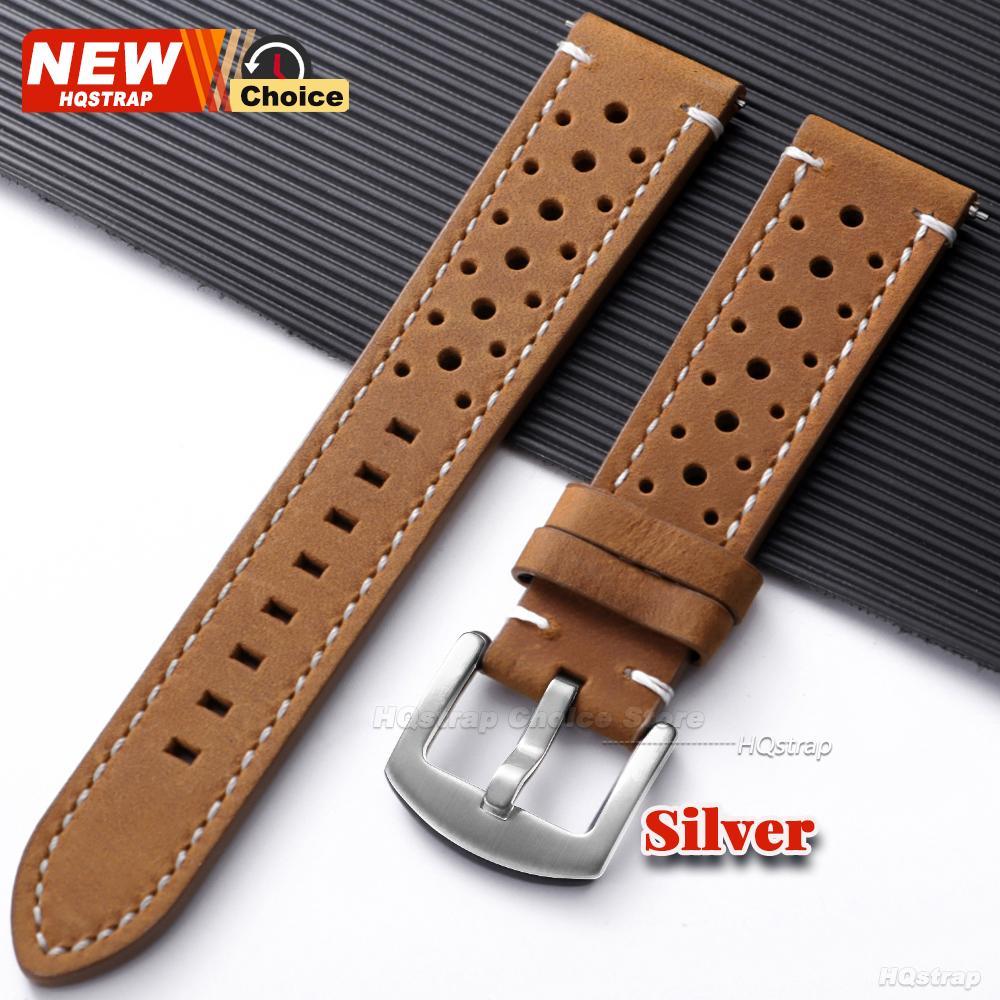 18/19/21/24mm 20/22mm Perforated Breathable Watch Strap for Seiko Bracelet for Rolex Band Smartwatch Leather Men Women Wristband