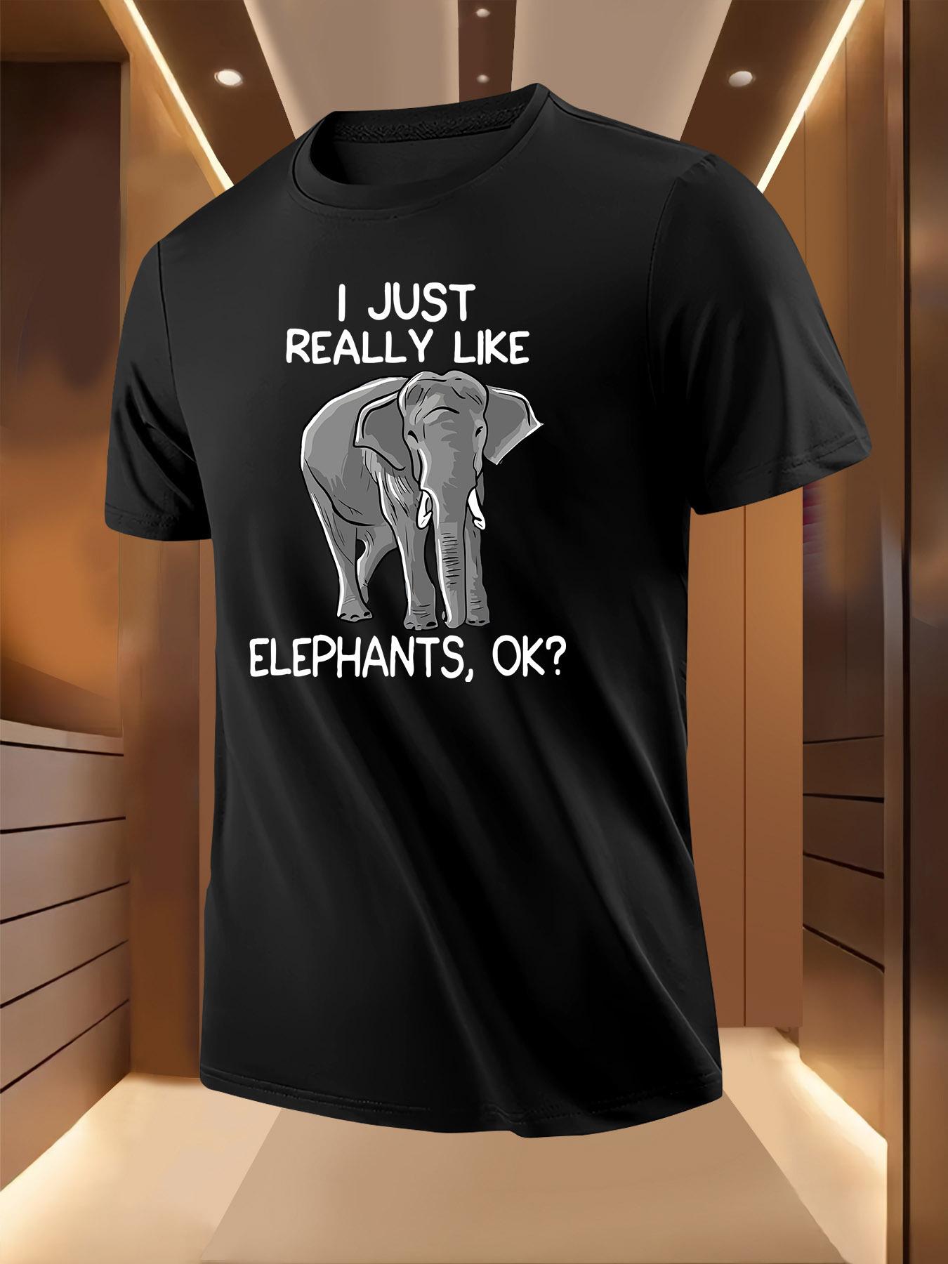 Elephant Love Declaration Print Pattern Tshirt XL