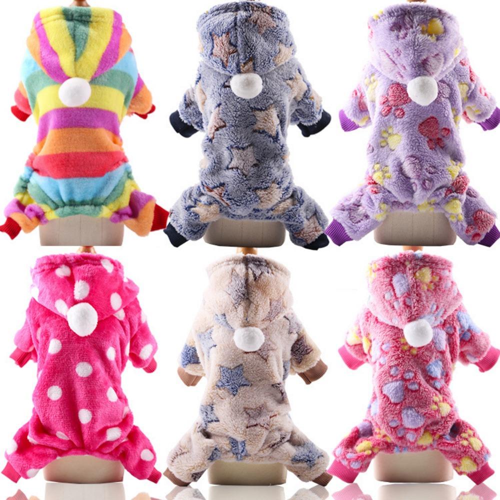Four-legged Flannel Dog Pet Cat Dog Clothes Cat Supplies Warm Colorful Stripes