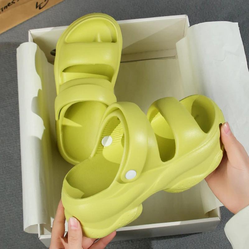 Rimocy Sweet Candy-Coloured Chunky Platform Sandals Womens Summer Eva Sandels Light Comfortable Anti-Odorant Slippers