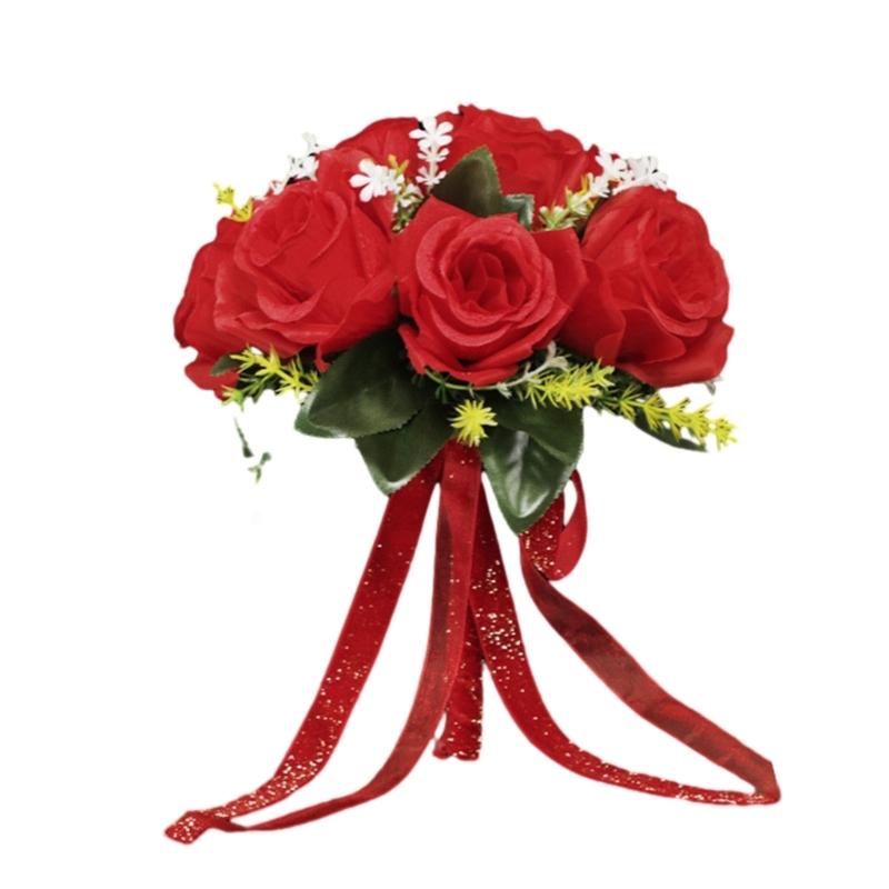 

Style Artificial Rose Combo Wedding Flower for Bridesmaids, Small Bridesmaid Wedding Brooch Bouquet Flower Decors