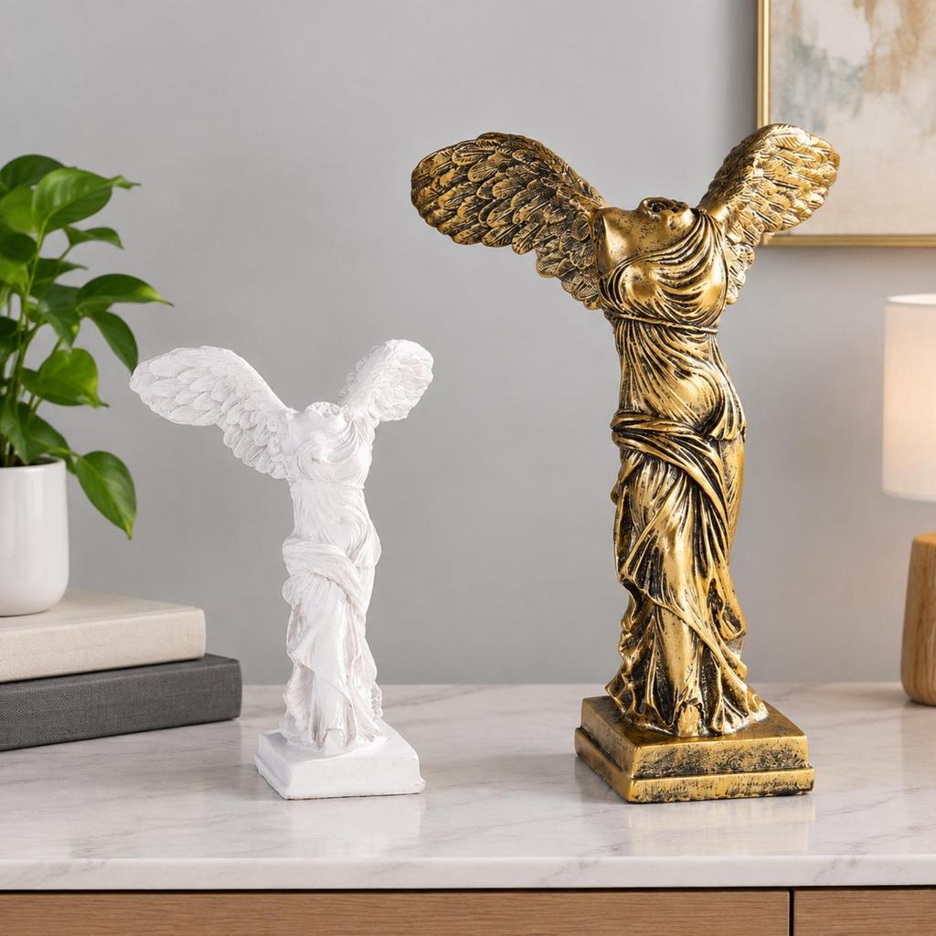 Winged Success Statue Workmanship Figurine with Pedestal