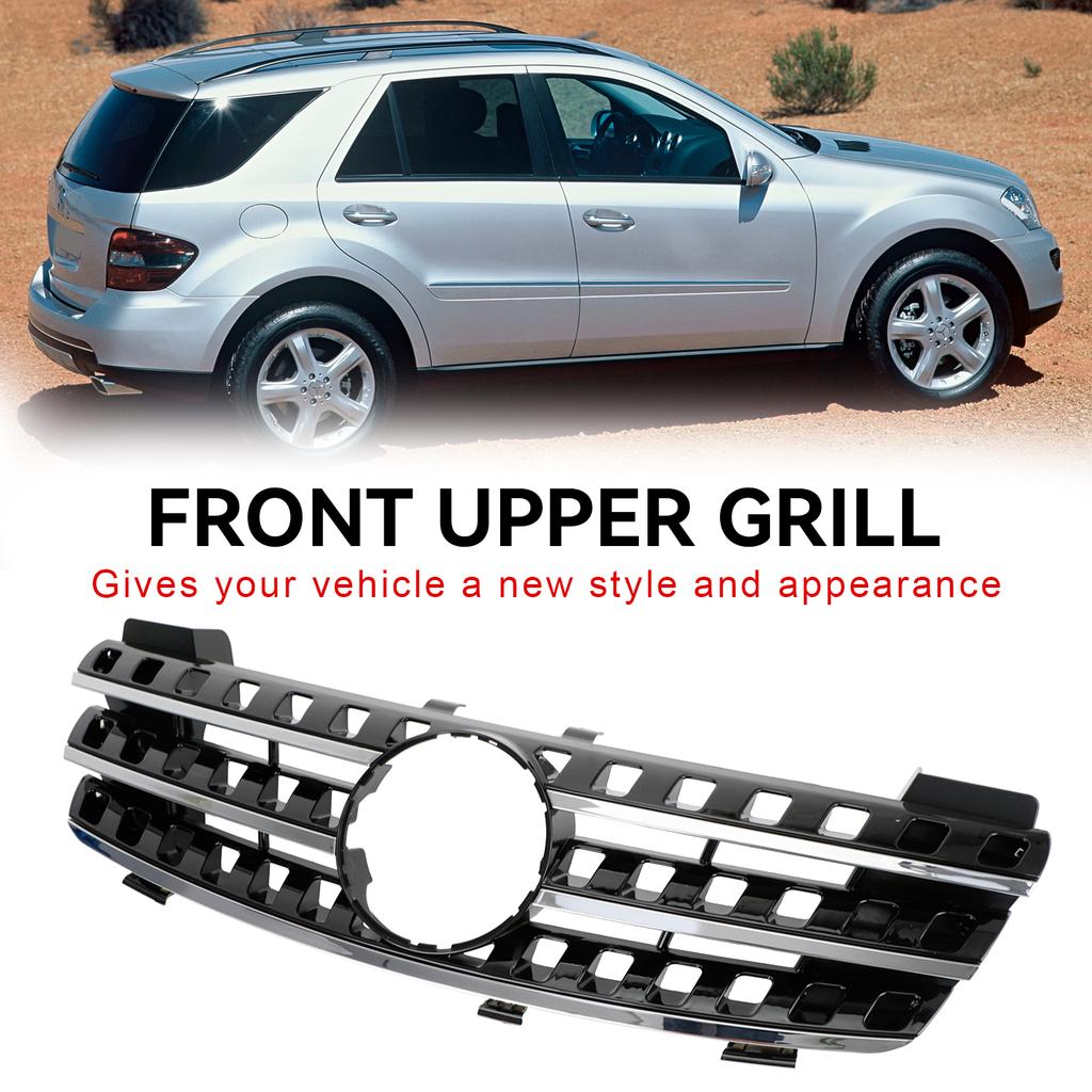 Front Grille Grill Fit Mercedes ML-Class W164 2005-2008 Chrome/Black