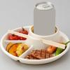4 Grid Dinner Plate Food Contact Grade Compartment Design Plastic Portable Breakfast Tray Lunch Eating Dish Daily Use