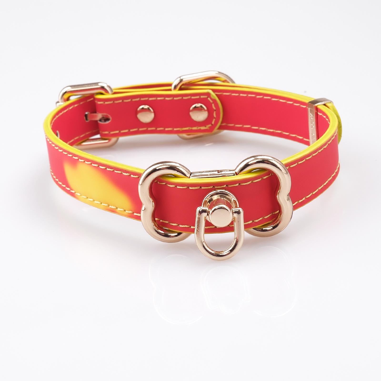 

Temperature-Sensitive Color-Changing Punk Puppy Choker Necklace - Adjustable Dog Bone Dangle.