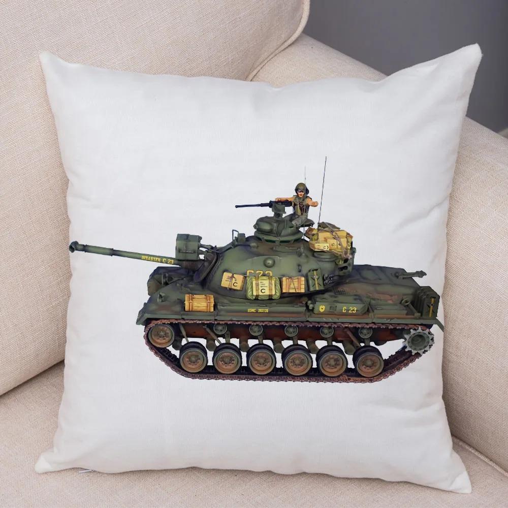Toy Tank Pattern Pillowcase Office Living Room Car Ornaments Home Pillowcase
