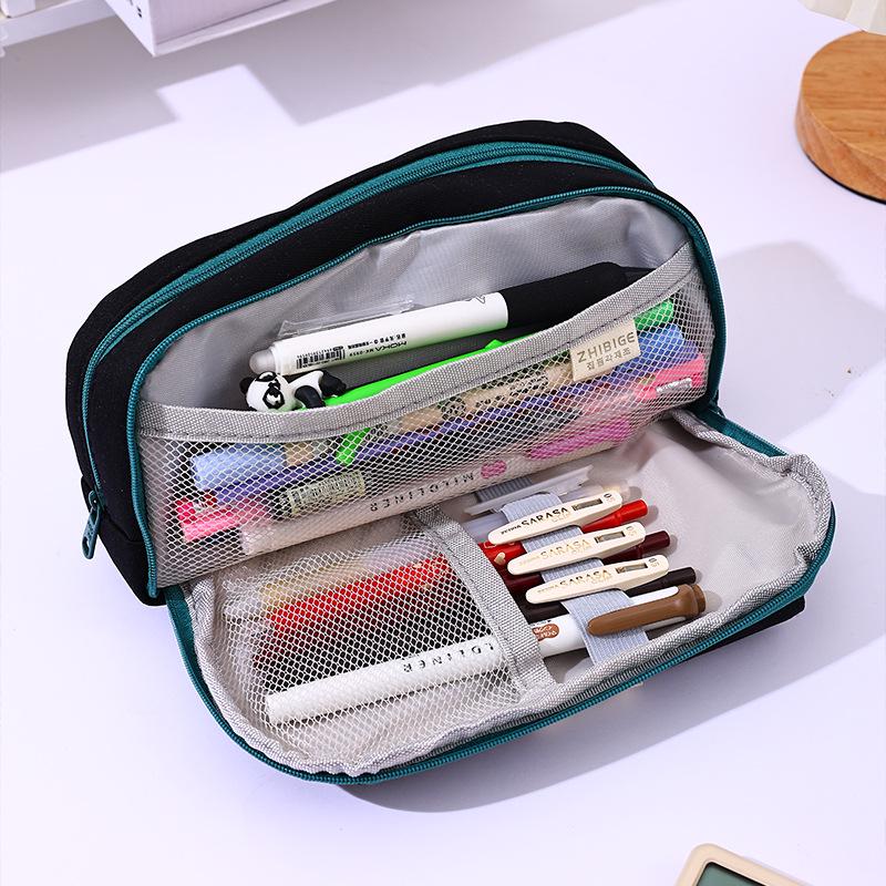 Large-Capacity Dirt-Resistant Pencil Case for Primary and Junior High School Girls - Stylish and Simple Design