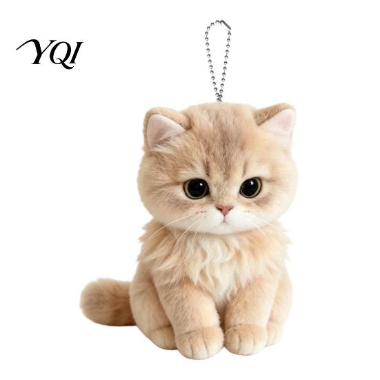 Soft Stuffed Animal for Kids Plush Simulation Cat Doll Keychain, Skin Friendly Washable Kitten Pendant, Plushie Bag Charm Backpacks And Keys