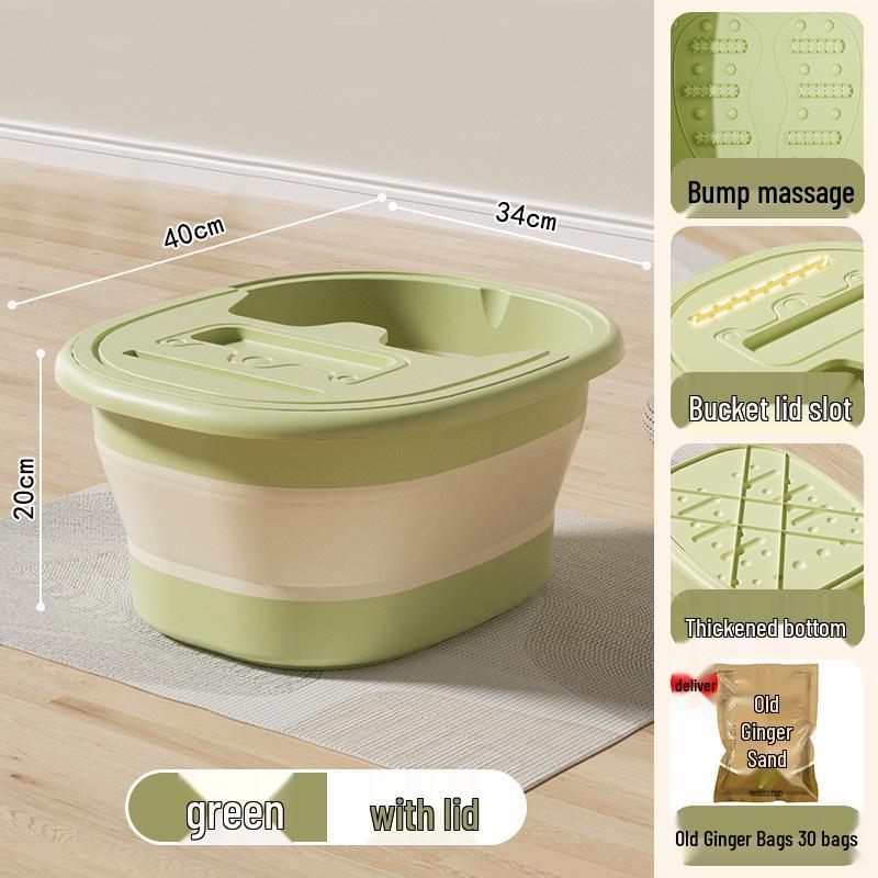 Foldable Portable Foot Bath Basin - Insulated and Over-Calf Design for Home Spa.