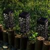 1/6PCS Solar Pathway Lights Outdoor LED Garden Lights Auto On/Off Dusk To Dawn Waterproof Hollow-Out Design for Yard Lawn Patio Christmas