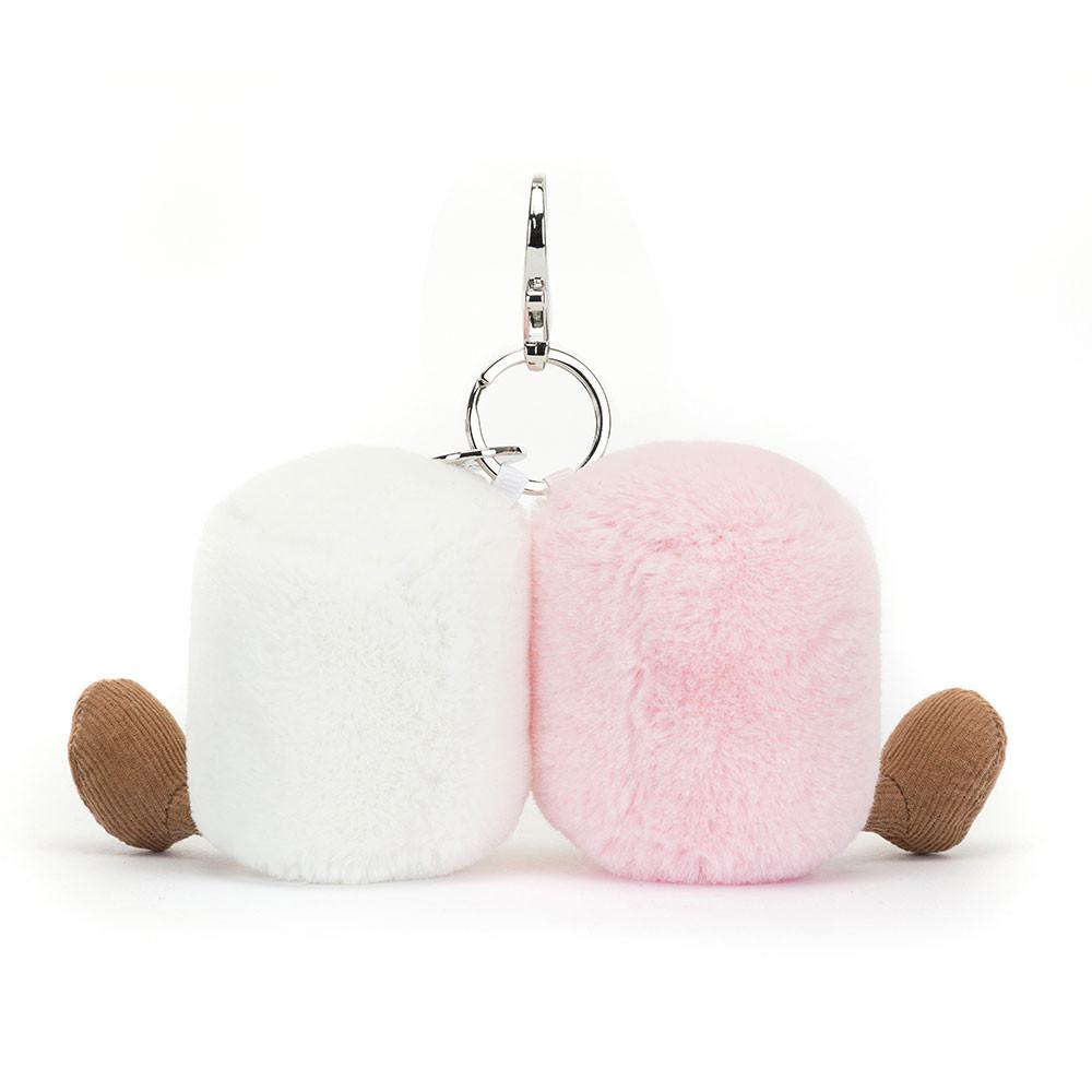 JELLYCAT Valentine's Day Amuseables Pair of Marshmallows Bag Charm A pair of marshmallow bags,  white powder doll plush pendant sitting 9cm high