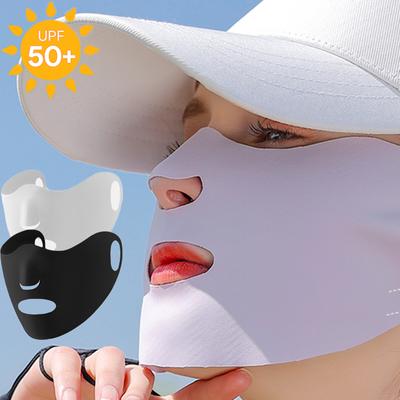 Sonnenschutzmaske für Damen, für Outdoor-Sport, Radfahren, atmungsaktiv, waschbar, wiederverwendbar, doppellagige Eisseidenmasken, Anti-UV-Sonnenschutz