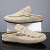 Mulas de Verão Leves Masculinas Meio Sapatos Para Homem Chinelos Couro Sapatos Casuais Masculinos Mocassins Chinelos Masculinos Slides Sandálias Rasteirinhas