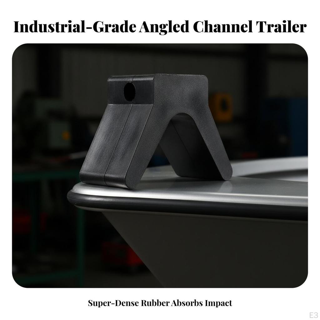 HeavyDuty Boat Trailer Bow Stop | Angled Support faces, builtin Mounting Hole, Rubber