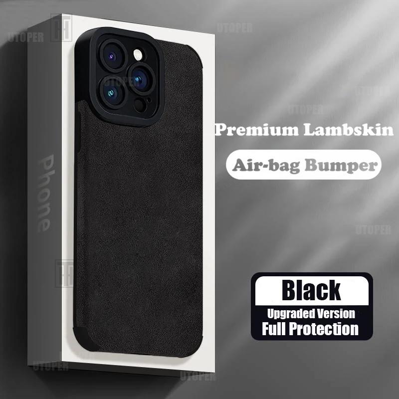 Advanced Business Suede Anti-slip Phone Case For iPhone 16 15 14 13 12 11 Pro Max 16 Plus Lens Full Protection Shockproof Cover