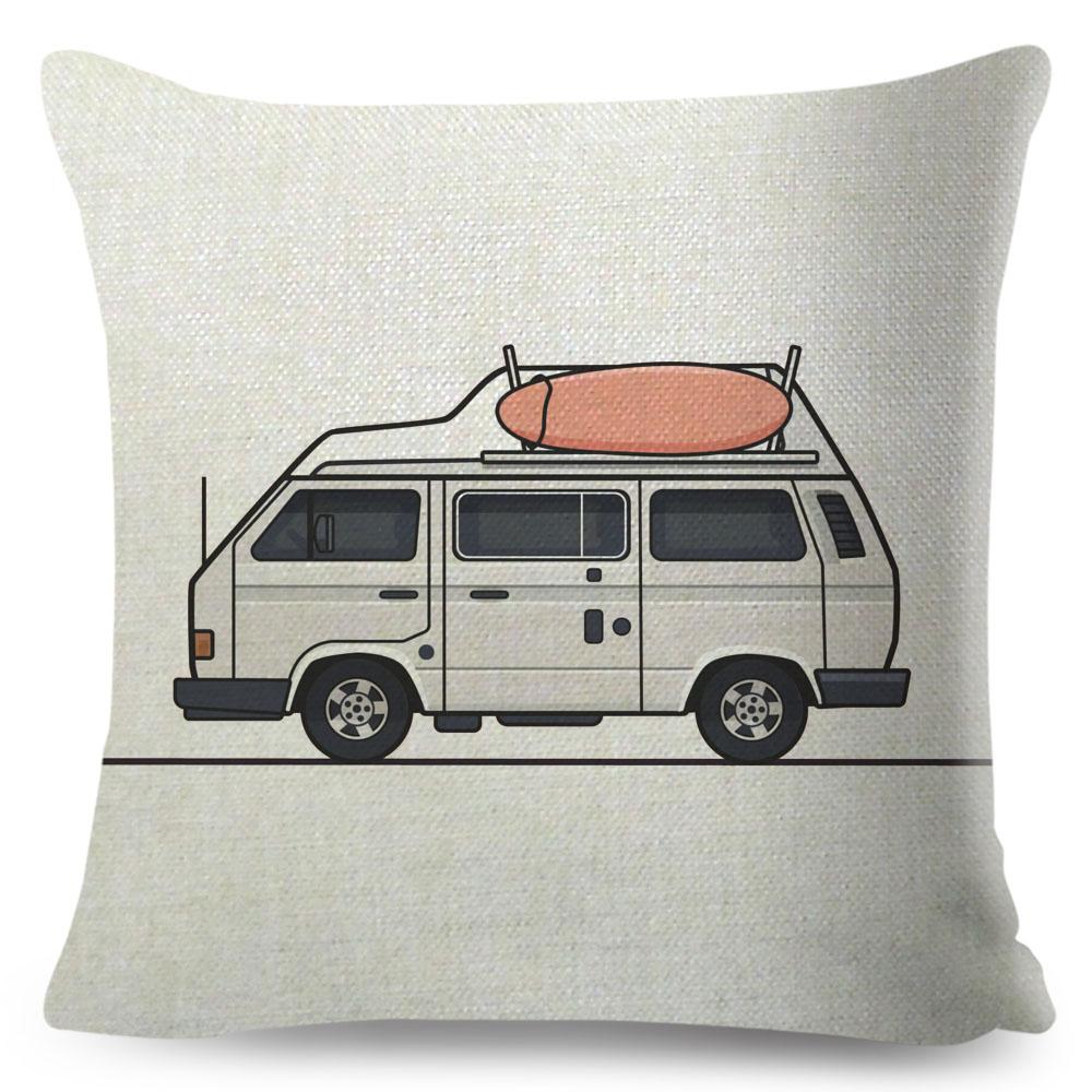 

Van Life Pillow Case Decor Cartoon Camper House Travel Car Cushion Cover for Sofa Home Children Room Vanlife Pillowcase 45x45cm 40x40cm16x16Inch